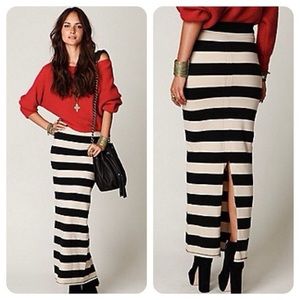 Free people Black and Tan fitted skirt